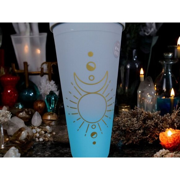 Celestial Design BPA-Free Plastic Tumbler with Straw 16 oz Color Changing - Picture 2 of 8